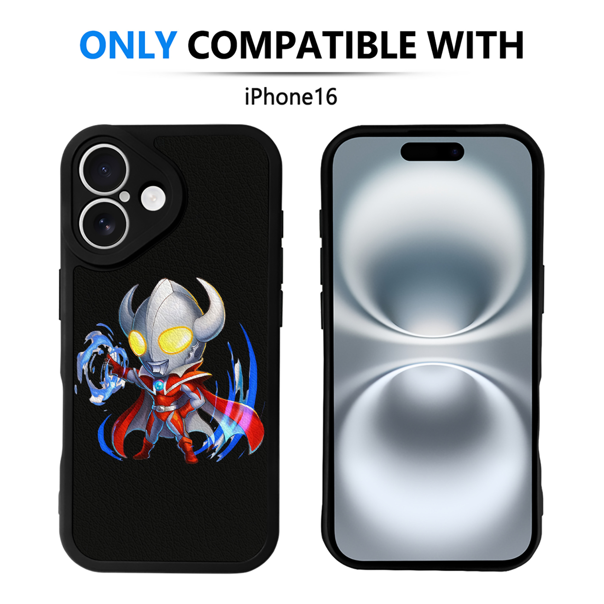 （画像用） ウルトラマン Ultraman 【iPhone 16シリーズ対応】シリコンスマホケース（レザー調） 材質：シリコン